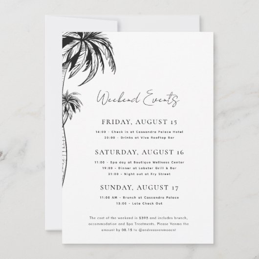 Treffen Sie mich in Palm Springs Hen Bachelorette  Einladung (Rückseite)