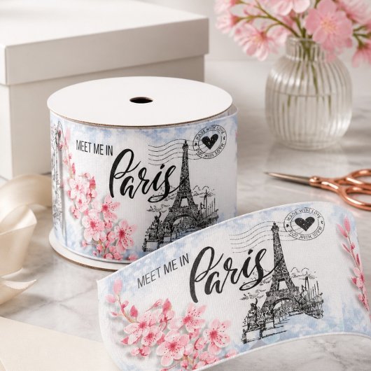 Treffen Sie mich in Paris 3" breit Ripsband