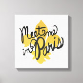 Treffen Sie mich in Paris Black and Gold Leinwanddruck (Vorderseite)