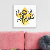 Treffen Sie mich in Paris Black and Gold Leinwanddruck (Insitu (Wohnzimmer))