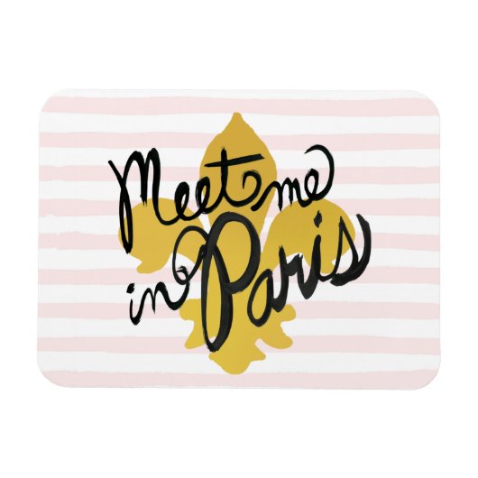 Treffen Sie mich in Paris Black and Gold Magnet (Horizontal)