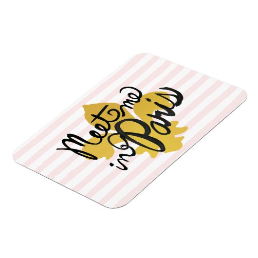 Treffen Sie mich in Paris Black and Gold Magnet (Linke Seite)