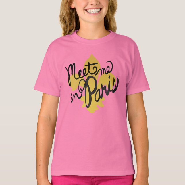 Treffen Sie mich in Paris Black and Gold T-Shirt (Vorderseite)