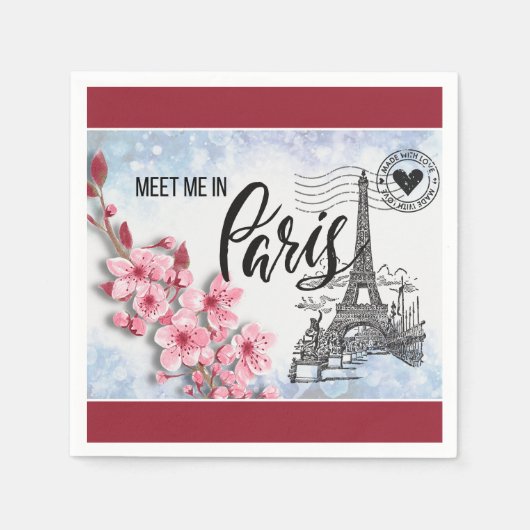 Treffen Sie mich in Paris Cocktail Napkin Serviette (Vorderseite)