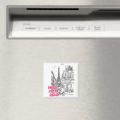 Treffen Sie mich in Paris – Eiffelturm & Kaffeesal Magnet (In Situ (Geschirrspüler))