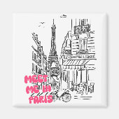 Treffen Sie mich in Paris – Eiffelturm & Kaffeesal Magnet (Vorne)