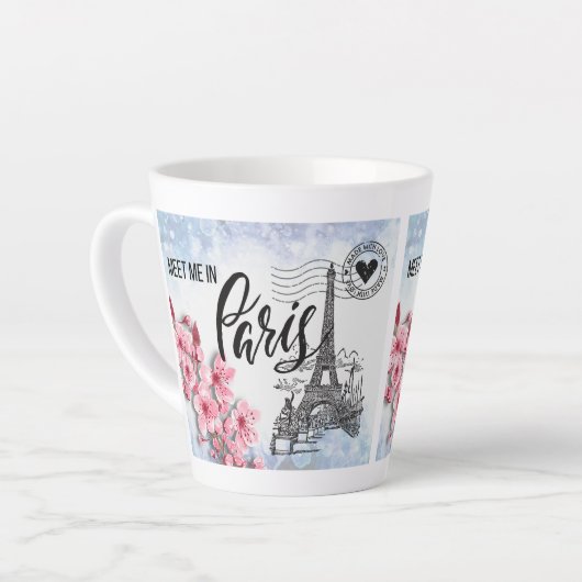 Treffen Sie mich in Paris Latte Tasse (Linke Ecke)