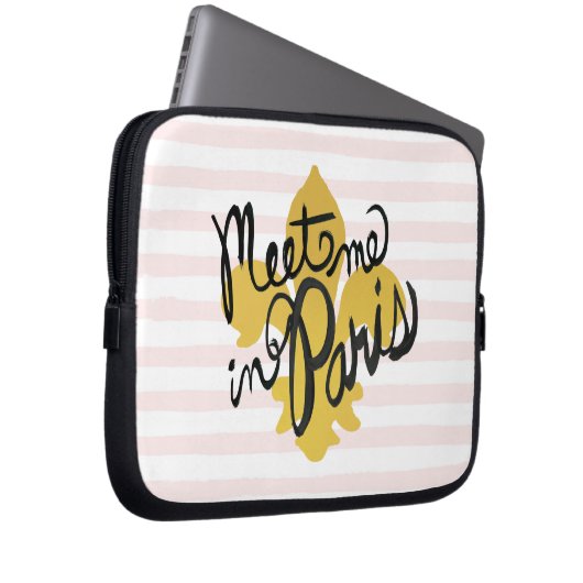 Treffen Sie mich in Parisschwarzem und -gold Laptopschutzhülle (Vorne Rechts)