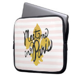 Treffen Sie mich in Parisschwarzem und -gold Laptopschutzhülle (Vorderseite Links)