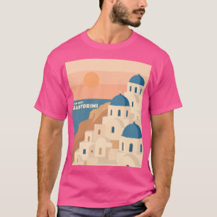 Treffen Sie mich in Santorini: Minimalistische gri T-Shirt