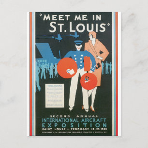 Treffen Sie mich in St. Louis Vintage-Reiseposter- Postkarte