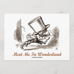 Treffen Sie mich in Wonderland (Mad Hatter Running Einladung