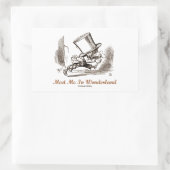 Treffen Sie mich in Wonderland (Mad Hatter Running Rechteckiger Aufkleber (Tasche)