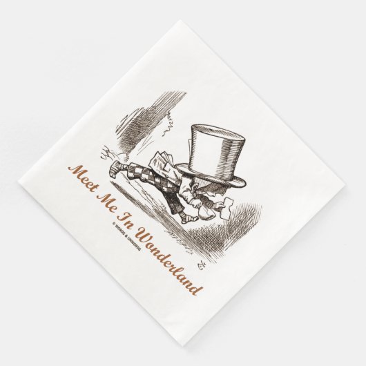 Treffen Sie mich in Wonderland Mad Hatter Running Serviette (Ecke)
