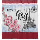 Treffen Sie mich mit dem Pariser Duschvorhang (Vorderseite)