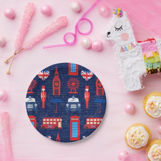 Treffen Sie mich mit den Londoner Paper-Tellern Pappteller (Party)