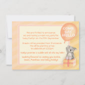 Treffen Sie mich neue Baby Ankündigung orange koal (Rückseite)