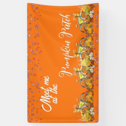 Treffen Sie mich Pumpkin Patch Colour Bicycle Baue Banner (Vertikal)