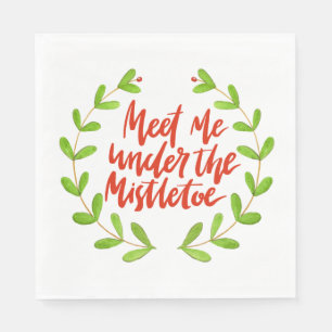 Treffen Sie mich unter dem Mistelzweig - Serviette