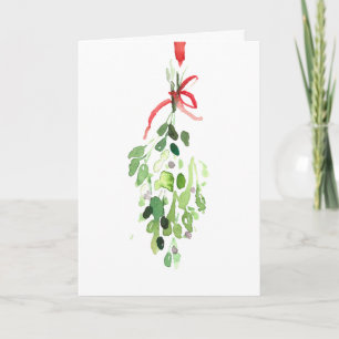 Treffen Sie mich unter dem Mistletoe Feiertagskarte