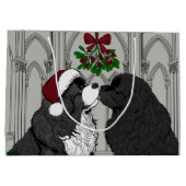 Treffen Sie mich unter dem mistletoe Neufundland Große Geschenktüte (Rückseite)