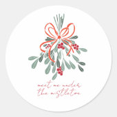 Treffen Sie mich unter dem Mistletoe Runder Aufkleber (Vorderseite)