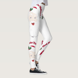 Treffen Sie mich unter dem Mistletoe Vintag Santa Leggings