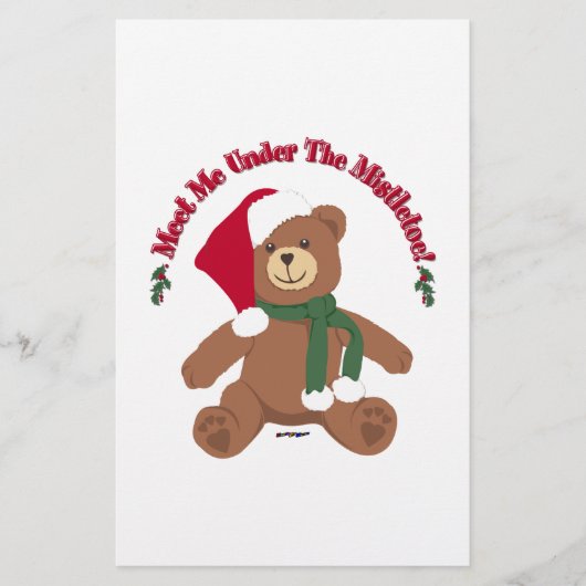 Treffen Sie mich unter dem Mistleton! Christmas Te Briefpapier (Vorderseite)