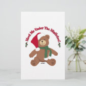 Treffen Sie mich unter dem Mistleton! Christmas Te Briefpapier (Stehend Vorderseite)