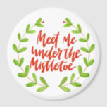 Treffen Sie mich unter dem Mistleton - Weihnachtsk Magnet<br><div class="desc">NewParkLane - Weihnachtsmagnet,  mit einem grünen Aquarellkranz und mit 'Meet me under the mistletoe' Zitat in roter Schriftzypografie.

Karo diese Auflistung für passende Elemente aus. Haben Sie spezielle persönliche Designwünsche? Kontaktieren Sie mich bitte!</div>