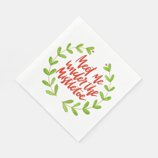 Treffen Sie mich unter dem Mistleton - Weihnachtsk Serviette (Ecke)
