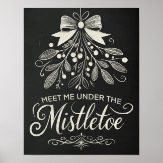 Treffen Sie mich unter dem Weihnachtskhalkboard vo Poster