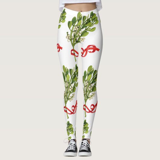 TREFFEN SIE MICH UNTER DEN MISTLETOE-CHRISTMAS LEGGINGS (Vorderseite)