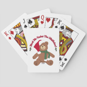 Treffen Sie mich unter der Mistel! Weihnachts-Tedd Spielkarten