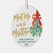 Treffen Sie mich unter der Personalisierten Hochze Keramik Ornament (Rechts)