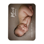 Treffen Sie moderne Memory Baby Foto Keepake Gesch Magnet (Vertikal)