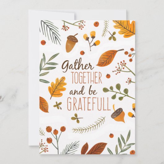 Treffen Sie sich zusammen und seien Sie dankbar Er Einladung (Vorderseite)