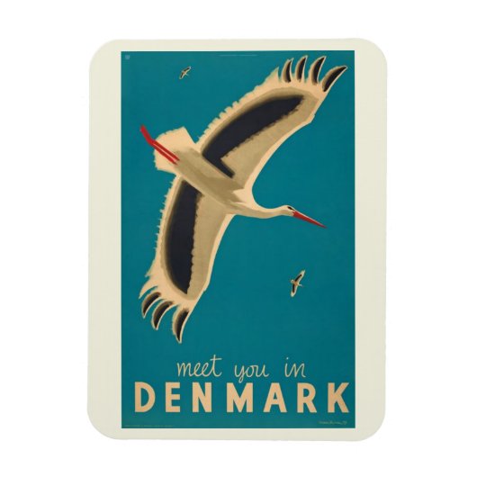 Treffen Sie Sie in Dänemark Reisen Vintag Magnet (Vertikal)