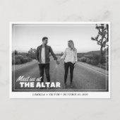 Treffen Sie uns auf der Altar Save the Date Postka Postkarte (Vorderseite)