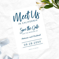 Treffen Sie uns auf der Hochzeitsankündigung Karte