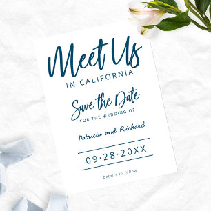 Treffen Sie uns auf der Hochzeitsankündigung Karte