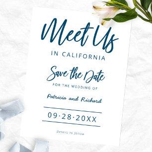 Treffen Sie uns bei der Hochzeit am Zielort Save T Postkarte