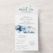 Treffen Sie uns im Wald draußen Hochzeit All In One Einladung (Innen Boden)