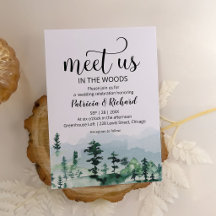 Treffen Sie uns im Wald draußen Hochzeitseinladung