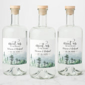 Treffen Sie uns im Wald im Freien Hochzeit retten Alkoholflaschenetikett (Flaschen)