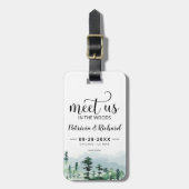 Treffen Sie uns im Wald im Freien Hochzeit retten  Gepäckanhänger (Vorderseite vertikal)