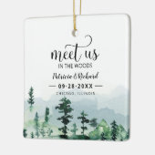 Treffen Sie uns im Wald im Freien Hochzeit retten  Keramikornament (Links)