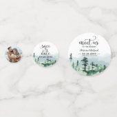 Treffen Sie uns im Wald im Freien Hochzeit retten  Konfetti (Vorderseiten)