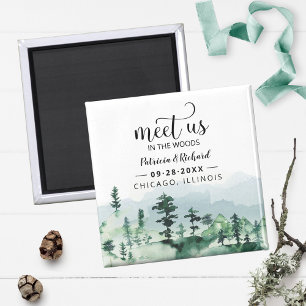 Treffen Sie uns im Wald im Freien Hochzeit retten  Magnet