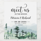 Treffen Sie uns im Wald im Freien Hochzeit retten  Weinetikett (Einzelnes Label)